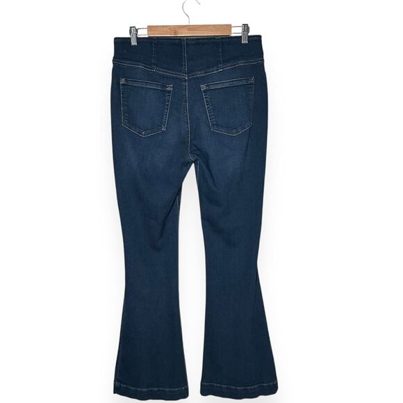 INC INT'L CONCEPTS Flare Bell Bottom Jeans Tummy Sculpt Denim High Rise DarkWash - Picture 2 of 10